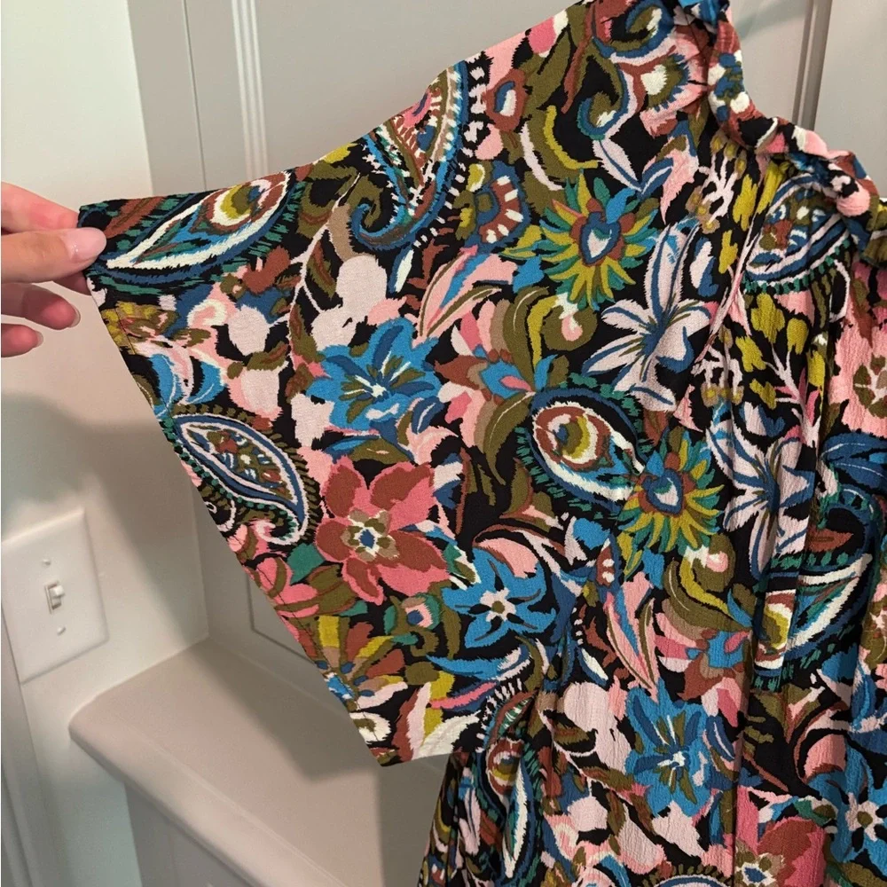 Anthropologie Multicolor V-Neck Dress - Picture 3 of 6